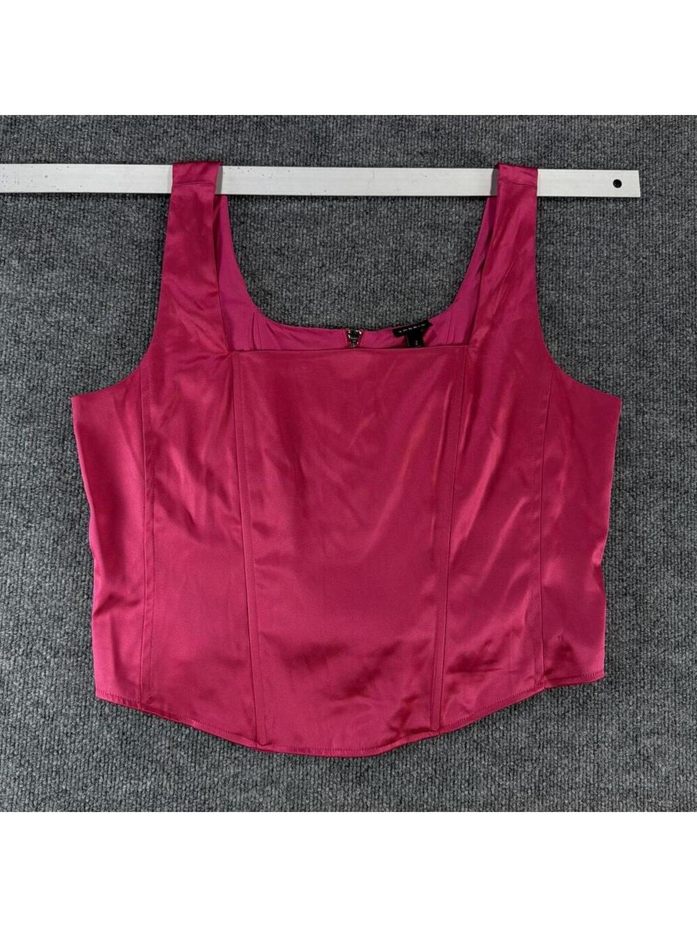 Torrid Fuchsia Satin Corset Style Top 2 Cami, Plus Size, Regency-core, Sculpting